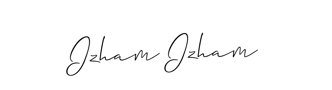 Also we have Izham Izham name is the best signature style. Create professional handwritten signature collection using Allison_Script autograph style. Izham Izham signature style 2 images and pictures png