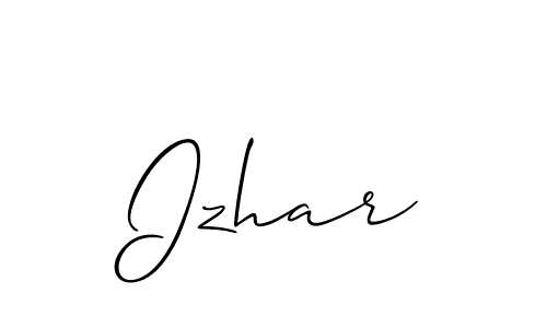 Also You can easily find your signature by using the search form. We will create Izhar name handwritten signature images for you free of cost using Allison_Script sign style. Izhar signature style 2 images and pictures png