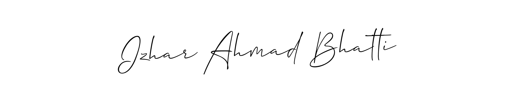 You can use this online signature creator to create a handwritten signature for the name Izhar Ahmad Bhatti. This is the best online autograph maker. Izhar Ahmad Bhatti signature style 2 images and pictures png