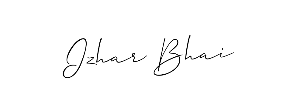 Allison_Script is a professional signature style that is perfect for those who want to add a touch of class to their signature. It is also a great choice for those who want to make their signature more unique. Get Izhar Bhai name to fancy signature for free. Izhar Bhai signature style 2 images and pictures png