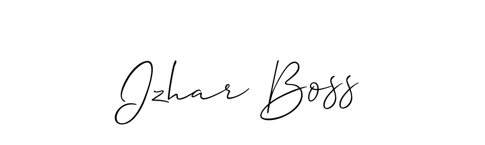 The best way (Allison_Script) to make a short signature is to pick only two or three words in your name. The name Izhar Boss include a total of six letters. For converting this name. Izhar Boss signature style 2 images and pictures png