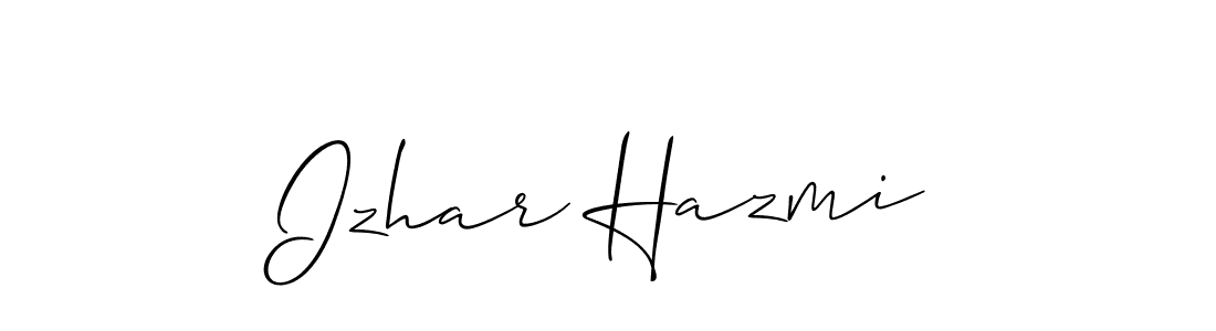 Design your own signature with our free online signature maker. With this signature software, you can create a handwritten (Allison_Script) signature for name Izhar Hazmi. Izhar Hazmi signature style 2 images and pictures png