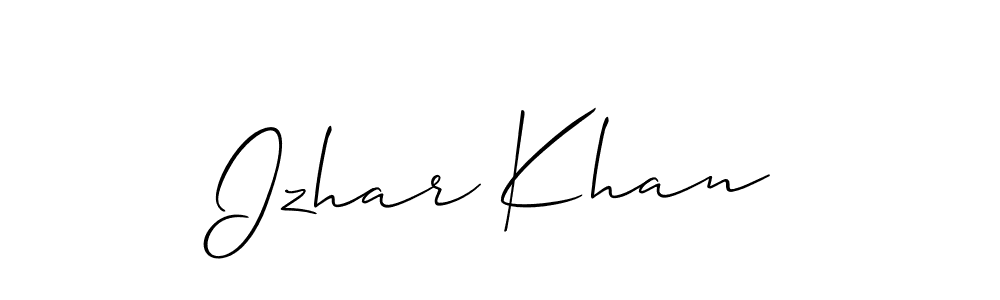 Make a short Izhar Khan signature style. Manage your documents anywhere anytime using Allison_Script. Create and add eSignatures, submit forms, share and send files easily. Izhar Khan signature style 2 images and pictures png