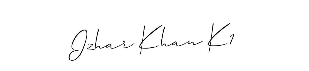 Izhar Khan K1 stylish signature style. Best Handwritten Sign (Allison_Script) for my name. Handwritten Signature Collection Ideas for my name Izhar Khan K1. Izhar Khan K1 signature style 2 images and pictures png