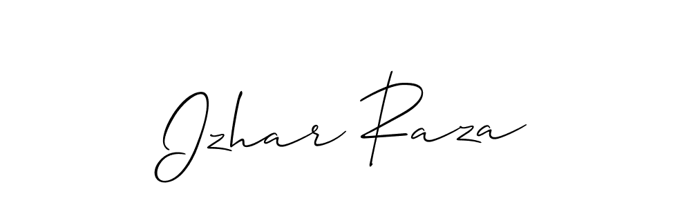 Allison_Script is a professional signature style that is perfect for those who want to add a touch of class to their signature. It is also a great choice for those who want to make their signature more unique. Get Izhar Raza name to fancy signature for free. Izhar Raza signature style 2 images and pictures png