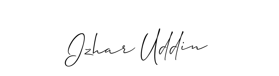 Create a beautiful signature design for name Izhar Uddin. With this signature (Allison_Script) fonts, you can make a handwritten signature for free. Izhar Uddin signature style 2 images and pictures png