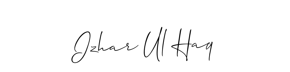 Make a beautiful signature design for name Izhar Ul Haq. With this signature (Allison_Script) style, you can create a handwritten signature for free. Izhar Ul Haq signature style 2 images and pictures png