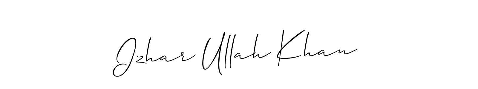 Best and Professional Signature Style for Izhar Ullah Khan. Allison_Script Best Signature Style Collection. Izhar Ullah Khan signature style 2 images and pictures png