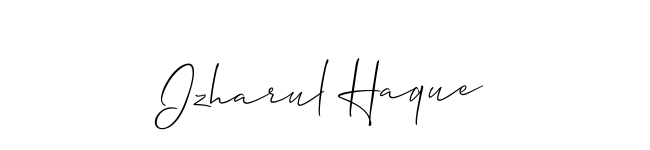 You should practise on your own different ways (Allison_Script) to write your name (Izharul Haque) in signature. don't let someone else do it for you. Izharul Haque signature style 2 images and pictures png