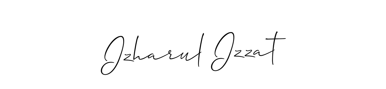 The best way (Allison_Script) to make a short signature is to pick only two or three words in your name. The name Izharul Izzat include a total of six letters. For converting this name. Izharul Izzat signature style 2 images and pictures png