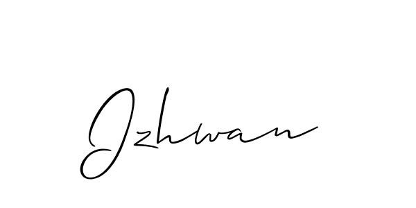 Izhwan stylish signature style. Best Handwritten Sign (Allison_Script) for my name. Handwritten Signature Collection Ideas for my name Izhwan. Izhwan signature style 2 images and pictures png