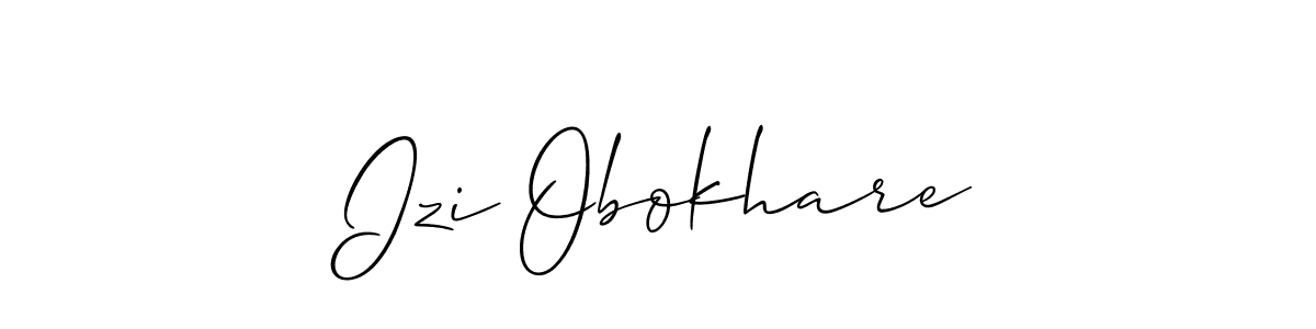 Make a beautiful signature design for name Izi Obokhare. With this signature (Allison_Script) style, you can create a handwritten signature for free. Izi Obokhare signature style 2 images and pictures png