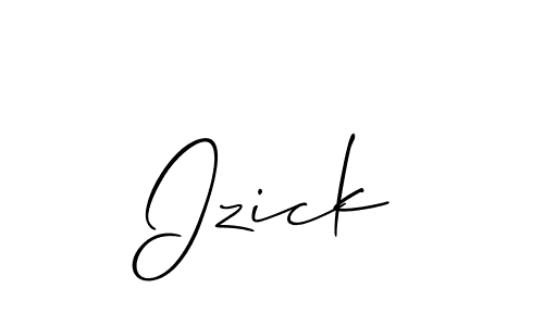 Use a signature maker to create a handwritten signature online. With this signature software, you can design (Allison_Script) your own signature for name Izick. Izick signature style 2 images and pictures png