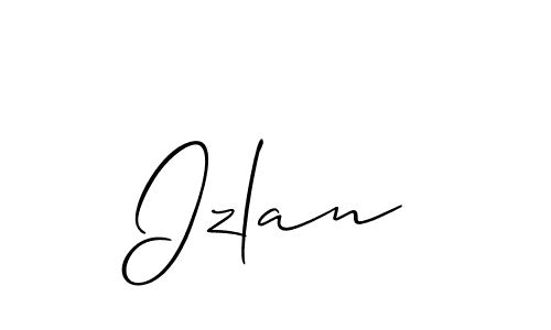 Design your own signature with our free online signature maker. With this signature software, you can create a handwritten (Allison_Script) signature for name Izlan. Izlan signature style 2 images and pictures png