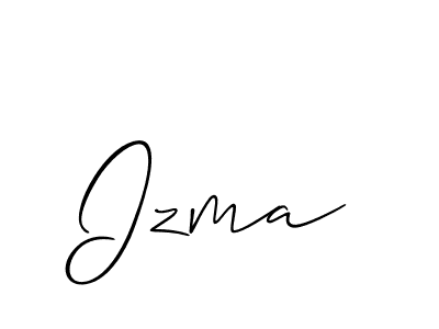 Also we have Izma name is the best signature style. Create professional handwritten signature collection using Allison_Script autograph style. Izma signature style 2 images and pictures png