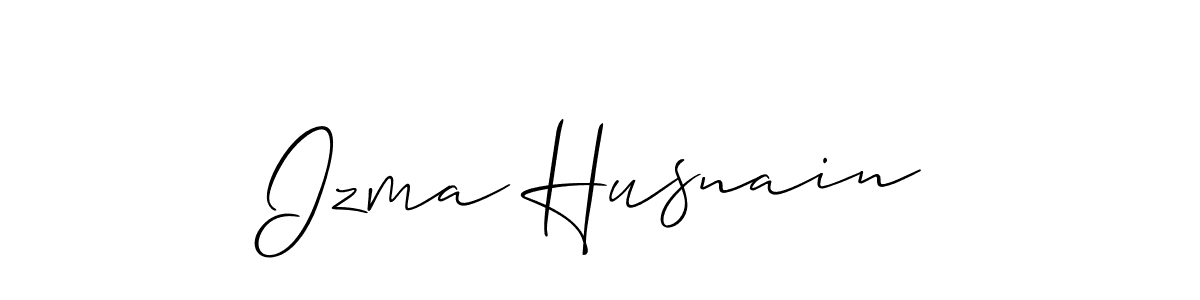 Also You can easily find your signature by using the search form. We will create Izma Husnain name handwritten signature images for you free of cost using Allison_Script sign style. Izma Husnain signature style 2 images and pictures png