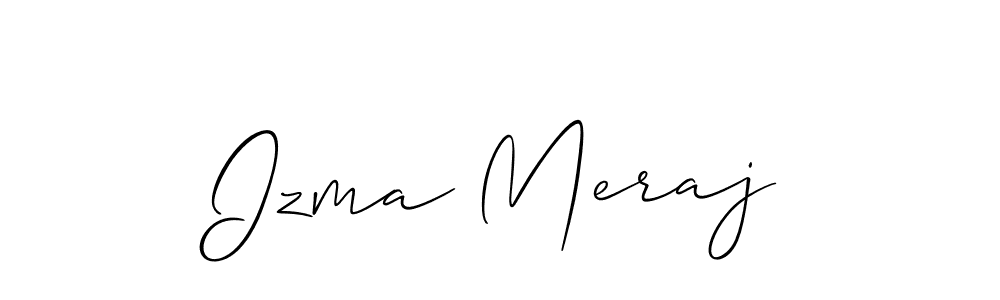 Similarly Allison_Script is the best handwritten signature design. Signature creator online .You can use it as an online autograph creator for name Izma Meraj. Izma Meraj signature style 2 images and pictures png