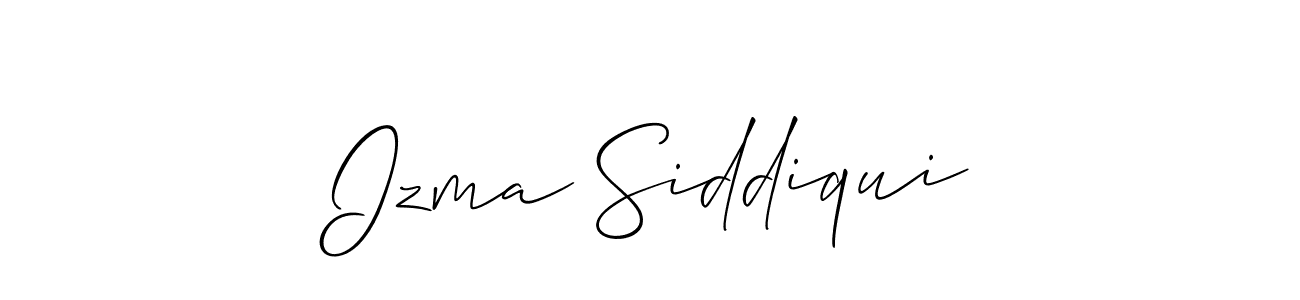 Design your own signature with our free online signature maker. With this signature software, you can create a handwritten (Allison_Script) signature for name Izma Siddiqui. Izma Siddiqui signature style 2 images and pictures png