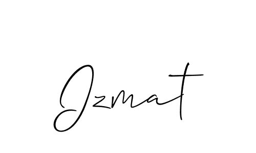 Design your own signature with our free online signature maker. With this signature software, you can create a handwritten (Allison_Script) signature for name Izmat. Izmat signature style 2 images and pictures png