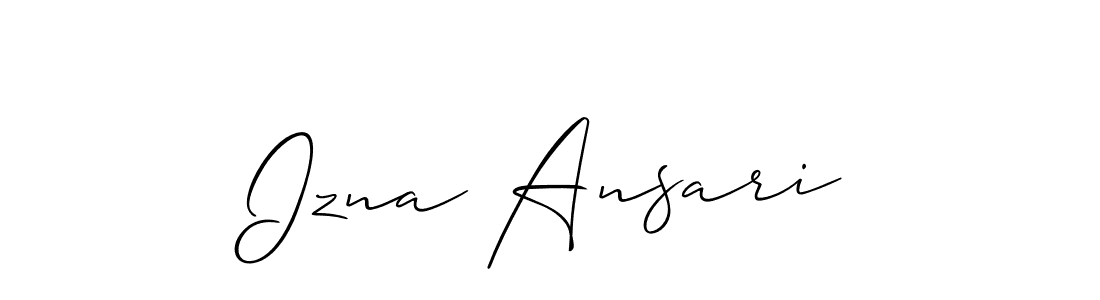 if you are searching for the best signature style for your name Izna Ansari. so please give up your signature search. here we have designed multiple signature styles  using Allison_Script. Izna Ansari signature style 2 images and pictures png