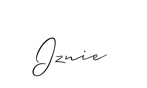 Use a signature maker to create a handwritten signature online. With this signature software, you can design (Allison_Script) your own signature for name Iznie. Iznie signature style 2 images and pictures png