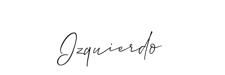 Use a signature maker to create a handwritten signature online. With this signature software, you can design (Allison_Script) your own signature for name Izquierdo. Izquierdo signature style 2 images and pictures png
