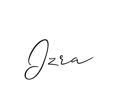 Create a beautiful signature design for name Izra. With this signature (Allison_Script) fonts, you can make a handwritten signature for free. Izra signature style 2 images and pictures png