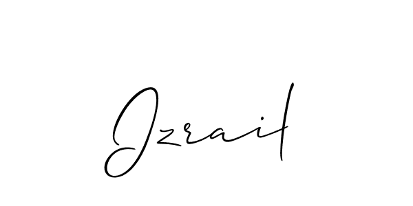Also You can easily find your signature by using the search form. We will create Izrail name handwritten signature images for you free of cost using Allison_Script sign style. Izrail signature style 2 images and pictures png