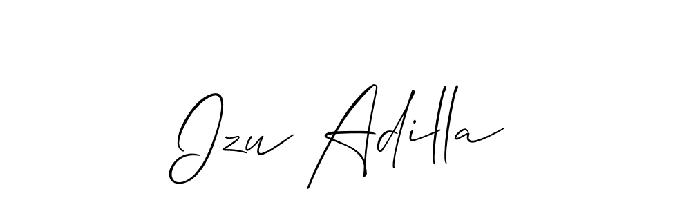 You should practise on your own different ways (Allison_Script) to write your name (Izu Adilla) in signature. don't let someone else do it for you. Izu Adilla signature style 2 images and pictures png