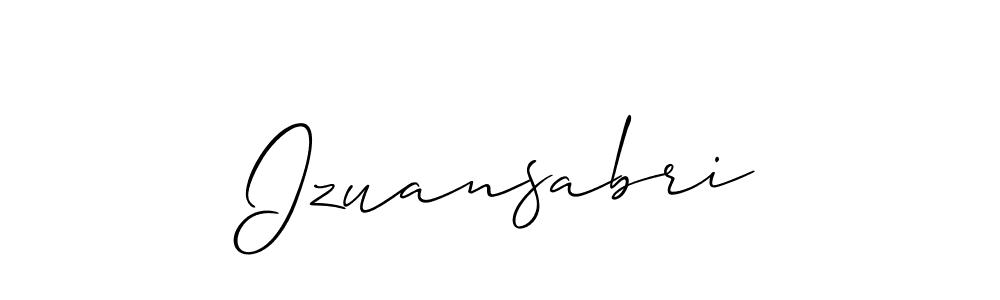 if you are searching for the best signature style for your name Izuansabri. so please give up your signature search. here we have designed multiple signature styles  using Allison_Script. Izuansabri signature style 2 images and pictures png
