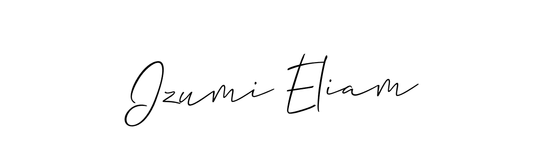 Create a beautiful signature design for name Izumi Eliam. With this signature (Allison_Script) fonts, you can make a handwritten signature for free. Izumi Eliam signature style 2 images and pictures png