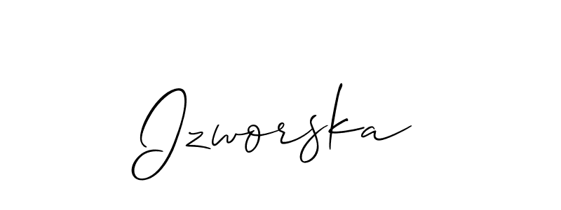 Make a beautiful signature design for name Izworska. With this signature (Allison_Script) style, you can create a handwritten signature for free. Izworska signature style 2 images and pictures png