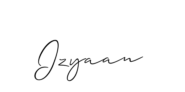 Create a beautiful signature design for name Izyaan. With this signature (Allison_Script) fonts, you can make a handwritten signature for free. Izyaan signature style 2 images and pictures png