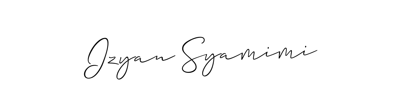 Similarly Allison_Script is the best handwritten signature design. Signature creator online .You can use it as an online autograph creator for name Izyan Syamimi. Izyan Syamimi signature style 2 images and pictures png
