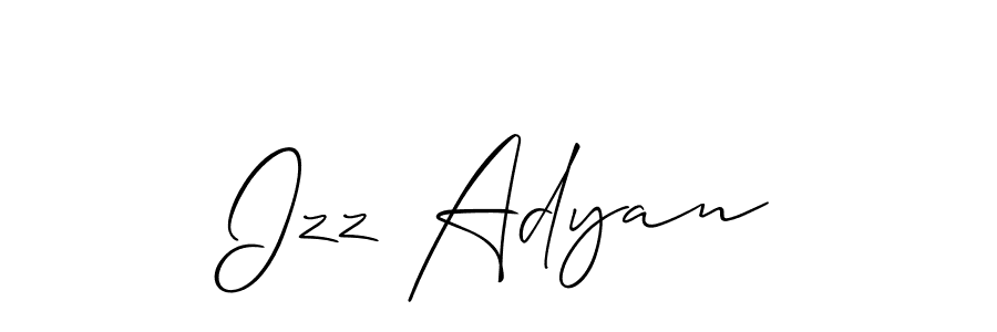 How to make Izz Adyan signature? Allison_Script is a professional autograph style. Create handwritten signature for Izz Adyan name. Izz Adyan signature style 2 images and pictures png