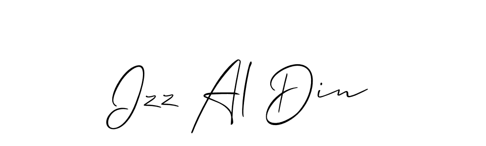 Use a signature maker to create a handwritten signature online. With this signature software, you can design (Allison_Script) your own signature for name Izz Al Din. Izz Al Din signature style 2 images and pictures png