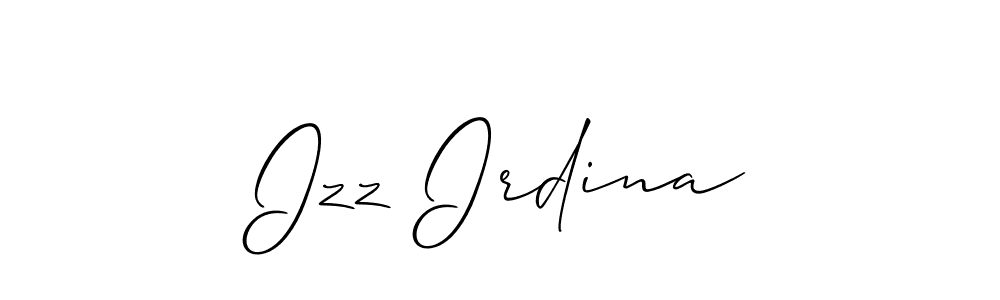 Izz Irdina stylish signature style. Best Handwritten Sign (Allison_Script) for my name. Handwritten Signature Collection Ideas for my name Izz Irdina. Izz Irdina signature style 2 images and pictures png