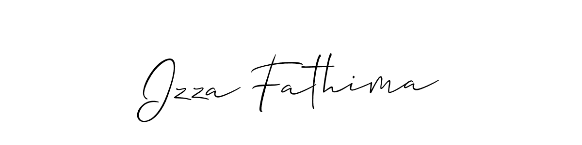 Also we have Izza Fathima name is the best signature style. Create professional handwritten signature collection using Allison_Script autograph style. Izza Fathima signature style 2 images and pictures png