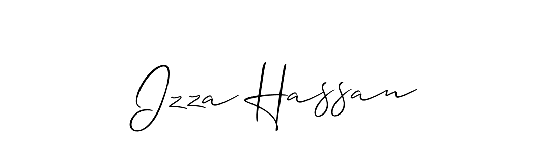 Use a signature maker to create a handwritten signature online. With this signature software, you can design (Allison_Script) your own signature for name Izza Hassan. Izza Hassan signature style 2 images and pictures png