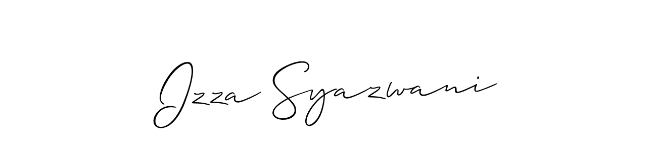 Similarly Allison_Script is the best handwritten signature design. Signature creator online .You can use it as an online autograph creator for name Izza Syazwani. Izza Syazwani signature style 2 images and pictures png