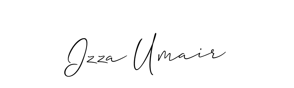 The best way (Allison_Script) to make a short signature is to pick only two or three words in your name. The name Izza Umair include a total of six letters. For converting this name. Izza Umair signature style 2 images and pictures png