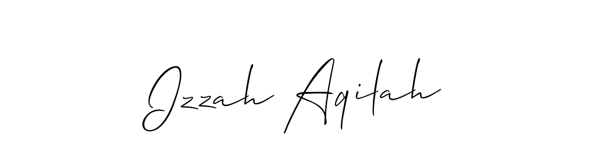 You should practise on your own different ways (Allison_Script) to write your name (Izzah Aqilah) in signature. don't let someone else do it for you. Izzah Aqilah signature style 2 images and pictures png