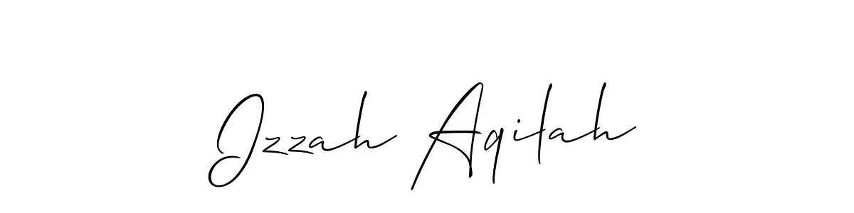 You should practise on your own different ways (Allison_Script) to write your name (Izzah Aqilah) in signature. don't let someone else do it for you. Izzah Aqilah signature style 2 images and pictures png