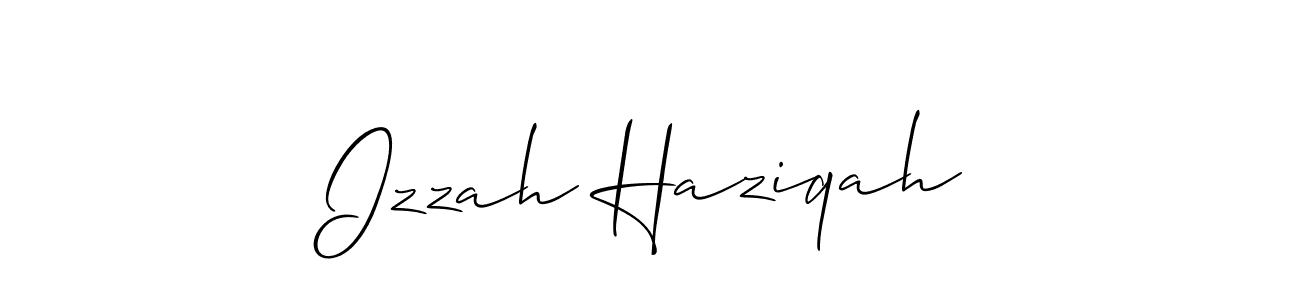 Use a signature maker to create a handwritten signature online. With this signature software, you can design (Allison_Script) your own signature for name Izzah Haziqah. Izzah Haziqah signature style 2 images and pictures png