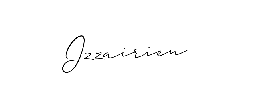 Use a signature maker to create a handwritten signature online. With this signature software, you can design (Allison_Script) your own signature for name Izzairien. Izzairien signature style 2 images and pictures png