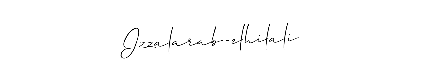 Also You can easily find your signature by using the search form. We will create Izzalarab-elhilali name handwritten signature images for you free of cost using Allison_Script sign style. Izzalarab-elhilali signature style 2 images and pictures png