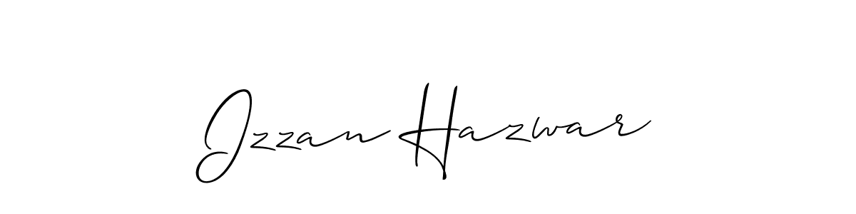 Create a beautiful signature design for name Izzan Hazwar. With this signature (Allison_Script) fonts, you can make a handwritten signature for free. Izzan Hazwar signature style 2 images and pictures png