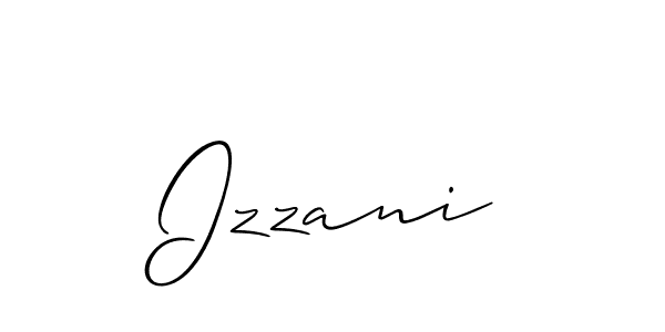 Also we have Izzani name is the best signature style. Create professional handwritten signature collection using Allison_Script autograph style. Izzani signature style 2 images and pictures png