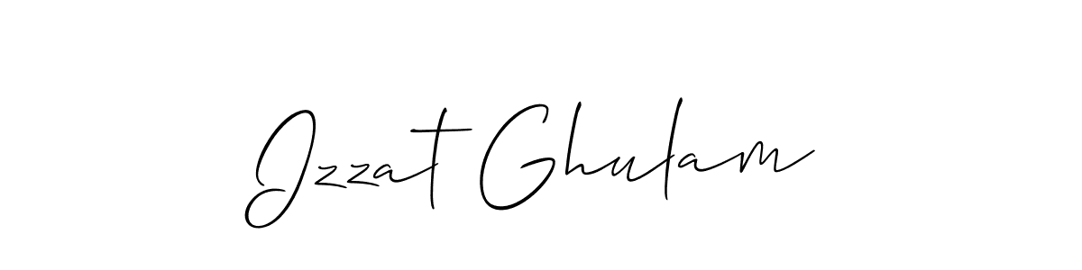 Allison_Script is a professional signature style that is perfect for those who want to add a touch of class to their signature. It is also a great choice for those who want to make their signature more unique. Get Izzat Ghulam name to fancy signature for free. Izzat Ghulam signature style 2 images and pictures png