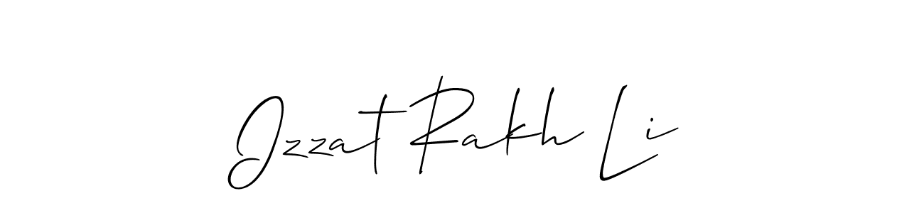 The best way (Allison_Script) to make a short signature is to pick only two or three words in your name. The name Izzat Rakh Li include a total of six letters. For converting this name. Izzat Rakh Li signature style 2 images and pictures png